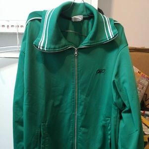 Reebok vintage zipper sweater green size large